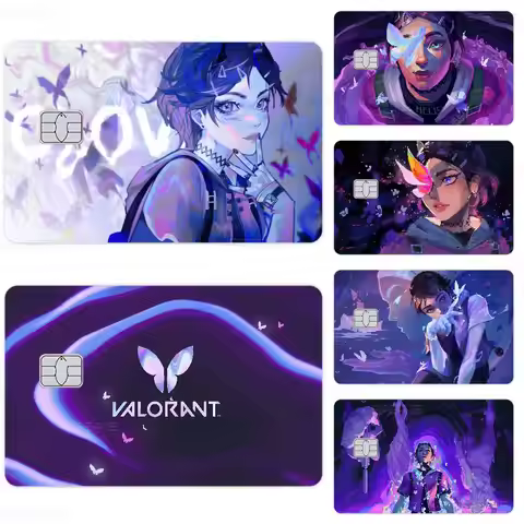 Clove Valorant Game 2024 Anime Cartoon Skin Stickers Film Tape Case For Big Credit Debit Card Front 