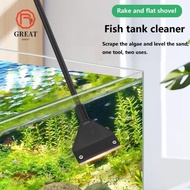 GREAT Aquarium Cleaning Tool, Stainless Steel 33/53/73CM Glass Algae Scraper,  Dual-Use Fish Tank Sc