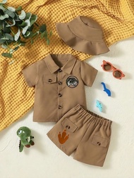 Rmshop Children's Safari Dino jeans stretch clothing set for ages 1 2 3 4 5 years Bonus Unisex embro