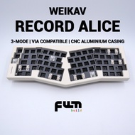 WEIKAV Record Alice Keyboard Barebones Kit | Alice Layout | CNC Aluminium | Leaf-Spring Mount | Tri-