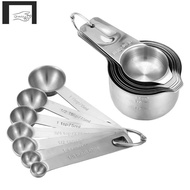Stainless Steel Measuring Cups and Spoons Set of 14 Pieces,7 Nesting Cups and 7 Stackable Spoons Pro