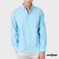 GALLOP : OXFORD CASUAL SHIRT เสื้อเชิ๊ตแขนยาว ผ้า OXFORD รุ่น GW9030 สี Blue Sky - ฟ้า