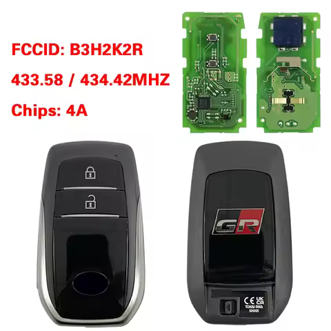 CN007336 Smart Key for Toyota GR back cover 2 Buttons 433.58/434.42MHZ 4A Chip Model B3H2K2R