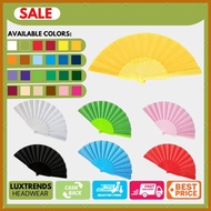 ⇦ ✺ ▮ Japanese Plain Pamaypay Portable Big Fan Fold Hard Plastic Cloth Candy Color Abaniko Handfan