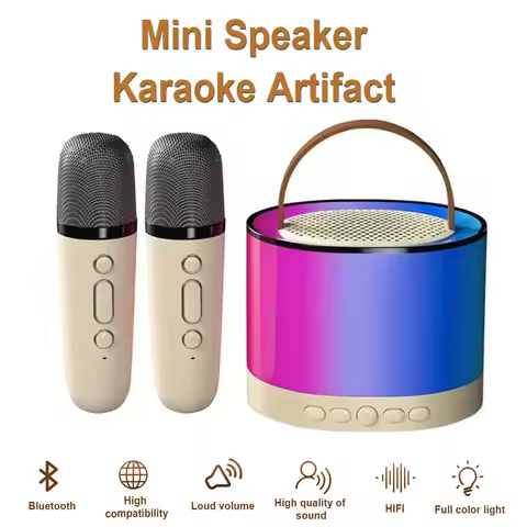 K52 Wireless Bluetooth Speaker Karaoke Machine With 2 Microphone Portable Multifunctional Audio Musi
