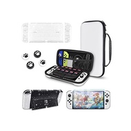 DLseego Nintendo Switch Oled-adaptive case bag set (storage bag*1+glitter TPU cover*1+glass fill