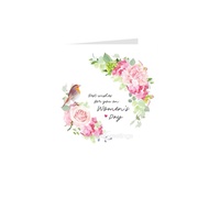 Women's Day card March 8 and October 20 with envelope - Small Gray card 9x9cm-09-PN35