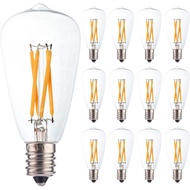 12pcs ST38 Edison Small Bulb 4W Equivalent to 25W-40W E12 Base Vintage Clear Glass LED Warm White 27