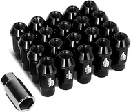 J2 Engineering LN-T7-014-15-BK Black 7075 Aluminum M12 x 1.5 20Pcs L: 50mm Knurled Top Lug Nut w/Ada