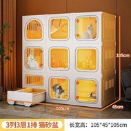 2-storey and 3-storey villa cat cage with cat litter tray - Multi-purpose assembled pet villa