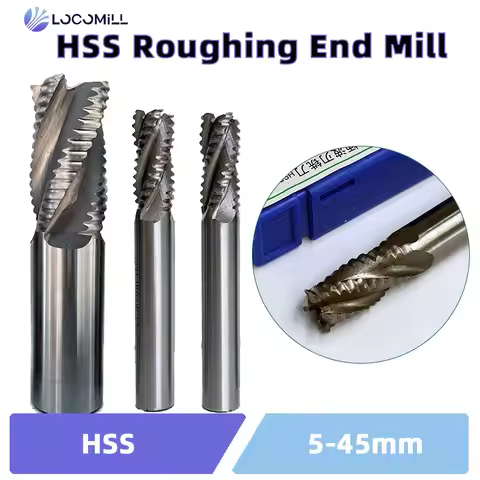 LOCO Roughing End Mill HSS Cutters 4 Flute 5mm to 45mm Saw Blade Metal Machining Inch & Iso 6mm 8mm