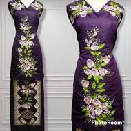 Bahan/Bakal Baju Kurung Bordir Songket suji / baju kurung melayu /bordir bukittinggi