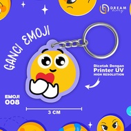 GANTUNGAN [ EMOJI 008 ] Emoticon Keychain Wedding Souvenir Birthday/ - Cute Acrylic Emoji Keychain