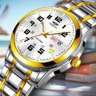 นาฬิกากันน้ำเรืองแสงสิบเสื้อสำหรับผู้ชาย2024นาฬิกากลไกอัตโนมัตินาฬิกากลไกสวิส