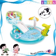 INTEX Kolam Permainan Angin Buaya Pusat Mainan Kanak-Kanak Kolam Renang Luar Rumah