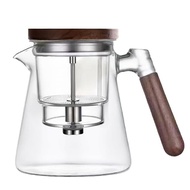 Tea Pot Water Separation Glass Teapot with Wooden Handle Glass Teapot with Strainer Tea Set 800ml Ma