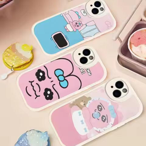 Cute Opanchu U-Usagi Cute Phone Case For IPhone 16 15 14 11 12 13 Pro Max Plus Back Leather Shell