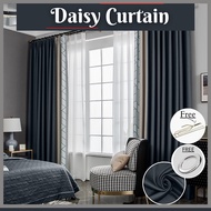 B21 Ready Made Curtain 99%Blackout Siap Jahit Langsir(Free Eyelet/Hook )Langsir RAYA Kain Tebal 100%Polyester Blackout