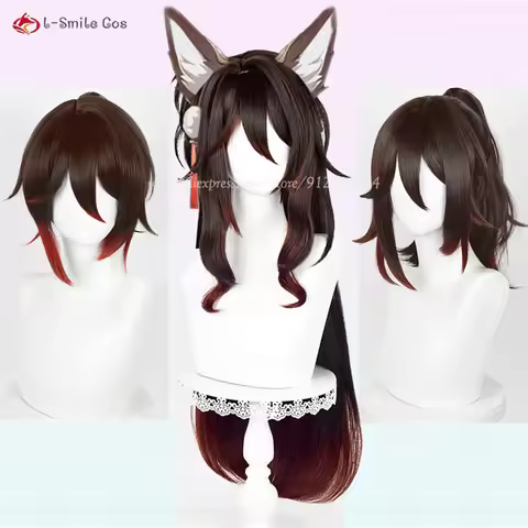 Tingyun Cosplay Wig Brown Mixed Wigs For Women Fugue Cosplay Anime Wig Heat Resistant Synthetic Hair