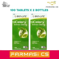 Clearance Bio-Life Celery Extract 300mg 100 Tablets x 2 Botlles (TWIN) EXP:10/2024 [ Bio Life Biolife ]