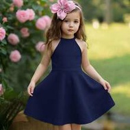 Young Girl Casual And Elegant Solid Black Stand-Up Collar Sleeveless Waist A-Line Dress, Suitable Fo
