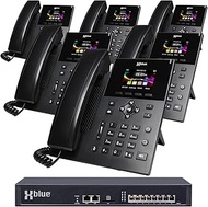 XBLUE QB2 System Bundle with 6 IP5g IP Phones Including Auto Attendant, Voicemail, Cell &amp; Remote Phone Extensions &amp; Call Recording