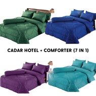 7 IN 1 FULL SET CADAR PLAIN/ CADAR HOTEL + COMFORTER (7 IN 1)