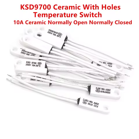 2PCS KSD9700 Ceramic With Holes Temperature Control Switch 40 Degrees 150 Degrees Normally Open Norm
