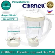 【REFUND IF DAMAGE】✔ Cornell Blender Jug and Dry Mill (1.5L) 1 set compatible support Cornell blender