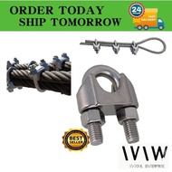 1/8" (3mm) -1/2" (12mm) GALVANIZED WIRE ROPE CLIP OR U-BOLT CLAMP OR CLIP FOR CLAMPING THE WIRE ROPE