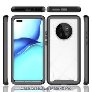 Huawei P40 Pro+/P40/P30 Lite/Nova 4E/5T/Honor 20 2 in 1 Hybrid Hard PC &amp; Silicone Front Back Clear Full protection Case Shockproof Armor Phone Casing Cover