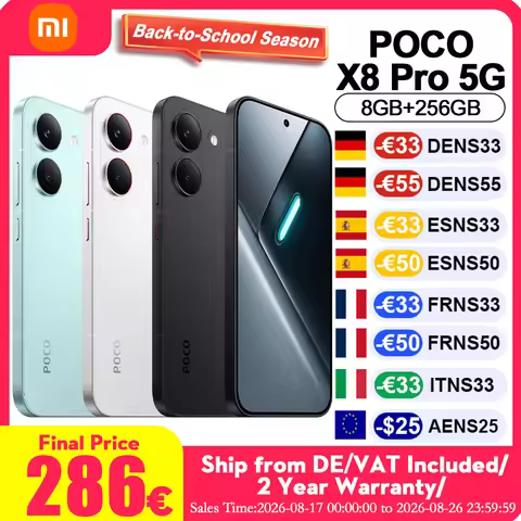 Global Version POCO X8 Pro Mobile Phones 100W HyperCharge 27W Reverse Charging 6.59'' Immersive View