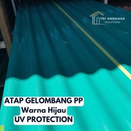 Atap Gelombang PP Hijau Multi Green/ Fiber Warna Gelombang