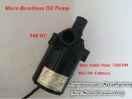 3Pcs 24V DC Water Pump, Submersible, 40A-2460, More Powerful 840L/H 6M, For Fish Tank Fountain Circ