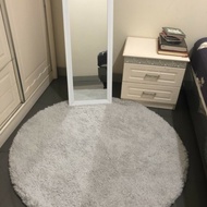 Round Fur Carpet Diameter 130cm sherpa grey synthetic sheepskin grey carpet sheep fur (sherpa wool g