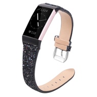 Applicable Fitbit Charge 3 4 Flash Watch Strap Features Women's Raw Leather Wristband
