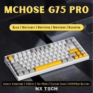 MCHOSE G75 PRO | 80Kekunci | Tri-Mode (Berwayar/Bluetooth/2.4G) | RGB | Struktur Gasket | Hot‑swap |