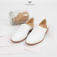 Moonlife Everyday  no.5 - white รองเท้าหนังวัวแท้