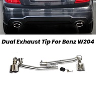 Double Out Exhaust Tip For Benz W204 C200 C300 C180 C260 Changed C63 Bodykit 304 Stainless Steel Muf