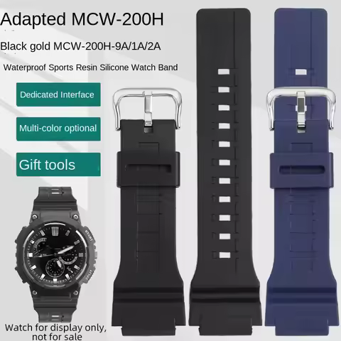 AE-1400 bands for Casio watch MCW-200H/AE1500WH sports resin silicone strap bracelet PU waterproof w