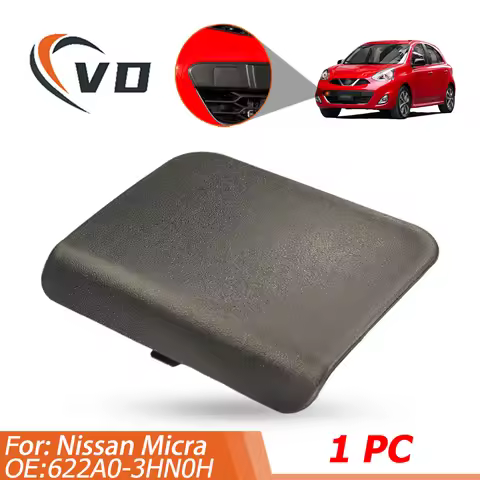 1PC 622A0-3HN0H Auto Front Lower Bumper Towing Tow Hook Eye Cover Lid Grille Cap For Nissan Micra K1