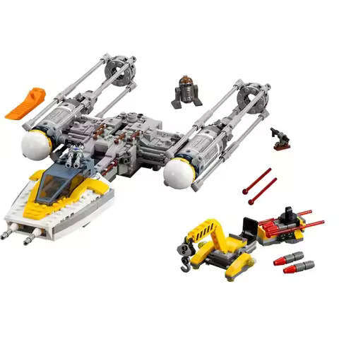 691PCS Space War Y-wing Starfighter Model Building Blocks With 5 Figures Assemble Bricks Toys Adult 