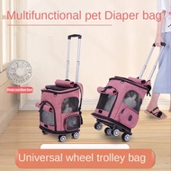 【BIG SALE】Pet Stroller Pet Carrier Pet Trolley Case Cat Trolley Cart Portable Dog Breathable Suitcase Space Capsule Backpack Cat Lojel Luggage Cabin Luggage for Dog/Cat ZLX