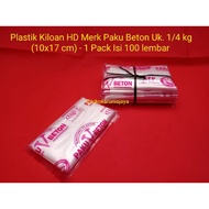 HD Plastic Kiloan Concrete Nail Brand Size 1/ 4 kg (Dimensi 10x17cm) Contents 100 plastic sheets
