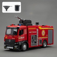 1:18 Water Tanker Alloy Ladder Fire Truck Model Toys Car Diecast Metal Engineering Vehicle Doors Ope