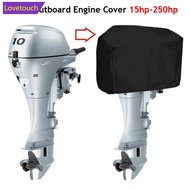 LOVETOUCH 15-250HP 210D Waterproof Motor Engine Boat Cover Yacht Half Outboard Anti UV Dustproof Cov