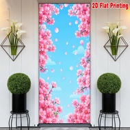 1pc, 2d flat printing Festive Banner Festive 70.9x 35.4in party banner Spring Cherry Blossom Sky Pol