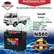 Münster Robust MF CMF NS60 | 55B24R (45AH) Car Battery Bateri Kereta for Suzuki Futura