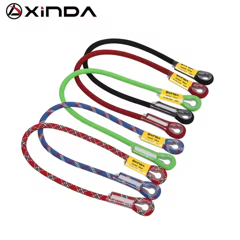 Xinda Rock Climbing Lanyard 10.5mm Static Rope 20KN Protective Eye-to-eye Pre-Sewn Cord Loop Sling M