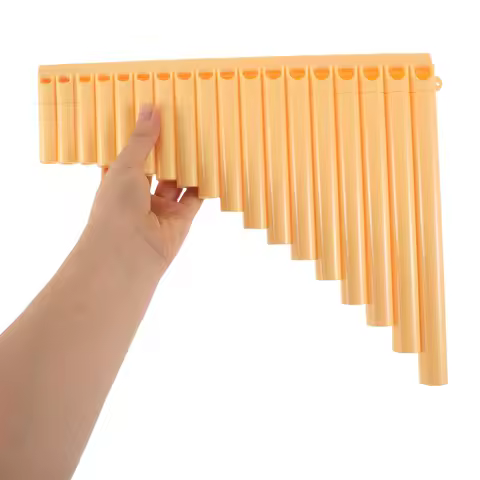 16-Tube Pan Flute Yellow Beginner-Friendly Chinese Traditional Musical Instrument For School Music C